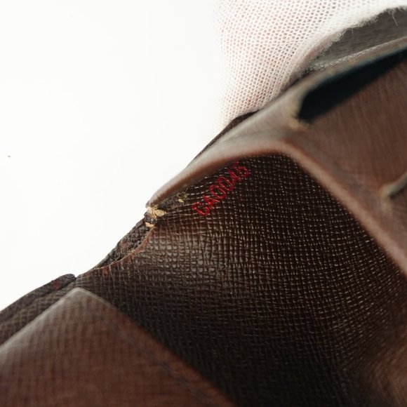 LOUIS VUITTON Marco Damier Ebene Canvas Leather Bifold Mens Wallet Spain - Picture 8 of 10